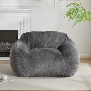 Faux Fur Bean Bag Chair with Foam Filling, Soft Lounge Seat for Living Room or Bedroom Lightweight and Cozy-Baofuwish - 1 of 4