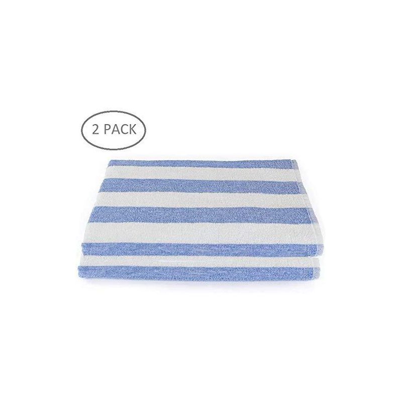 KOVOT Blue Stripe Cabana Beach Towel (Set of 2) 30" W x 60" L | Ring Spun Cotton, 5 of 7