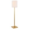 Hudson and Canal Square Base Floor Lamp with Fabric Shade Brass/White: Minimalist Design, UL Listed, Metal Body - 4 of 4