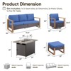4 Pieces Patio Furniture Set with 41" Propane Fire Pit Table, Deep Seating Wicker Sofa Couch with Swivel Glider Chairs Set Patio Conversation Set - 3 of 4