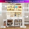 71" Pantry Cabinet, Kitchen Hutch with RGB Light & Power Outlet, Farmhouse Coffee Bar with Door Racks - 3 of 4