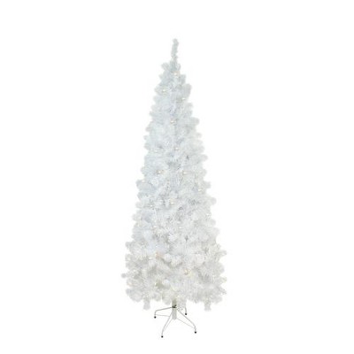 Northlight 6.5' Pre-Lit Pencil White Winston Pine Artificial Christmas Tree - Clear Lights