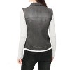INSPIRE CHIC Women's Buttoned Washed Denim Vest with Faux Chest Flap Pockets - 3 of 3