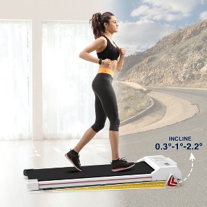 REDLIRO Incline Walking Pad Under Desk Treadmill Portable Jogging Machine  265LBS 2.25HP, White - 1 of 4