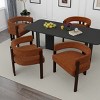 Orange Dining Chair Set of 2,Teddy Upholstered Armchair With 3 Legs,Barrel Dining Chair,Side Chairs,Accent Chair For Living Room-Cuddlewood - 3 of 4