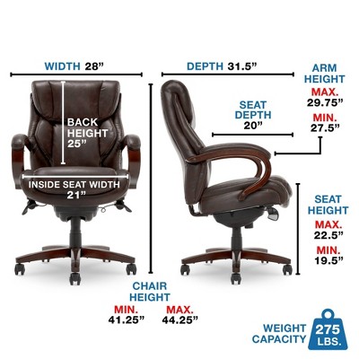 Brown Leather High Back Swivel Executive Office Chair