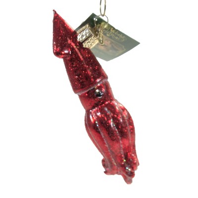 Old World Christmas 1.25 In Red Squid Tree Ornament , Ocean Unknown (1PC)