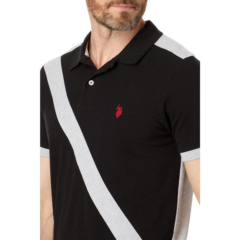 U.S. Polo Assn. Men's Slim Fit Short Sleeve Sash Front Pique Polo Shirt, 3 of 4