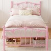 Enchanted Heart Twin Bed Frame – Dual Heart Headboard & Tailboard for Girls, Heavy-Duty Metal Slats (No Box Spring), Noise-Free - 3 of 4