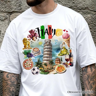Artistic Italy Landmarks T-Shirt, Italian Tee and Souvenir | OrnamentallyYou