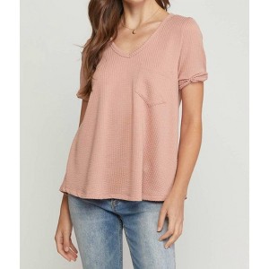 Women's Textured Pocket Top - entro - 1 of 4