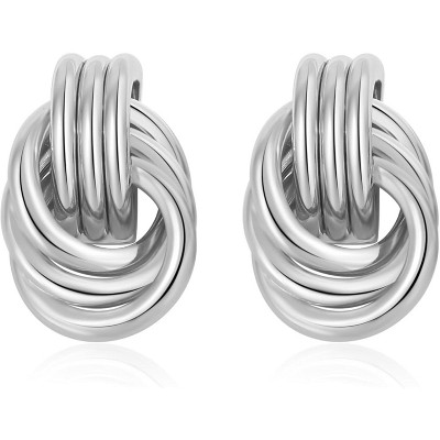 Trendy Gold Plated Knot Earrings for Women Chunky Statement Drop Dangle Earrings Lightweight Fashion Accessories Gold Jewelry