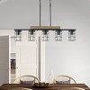 Dewdrop 36.22 Inch 5 Light Farmhouse Style Pendant Light Wood Accent Rustic Chandelier for Dining Room ETL Certified - 4 of 4