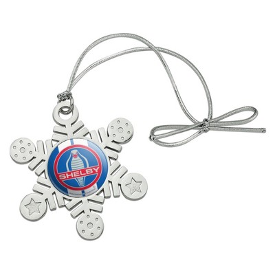 Shelby Cobra Vintage Logo Metal Snowflake Christmas Tree Holiday Ornament