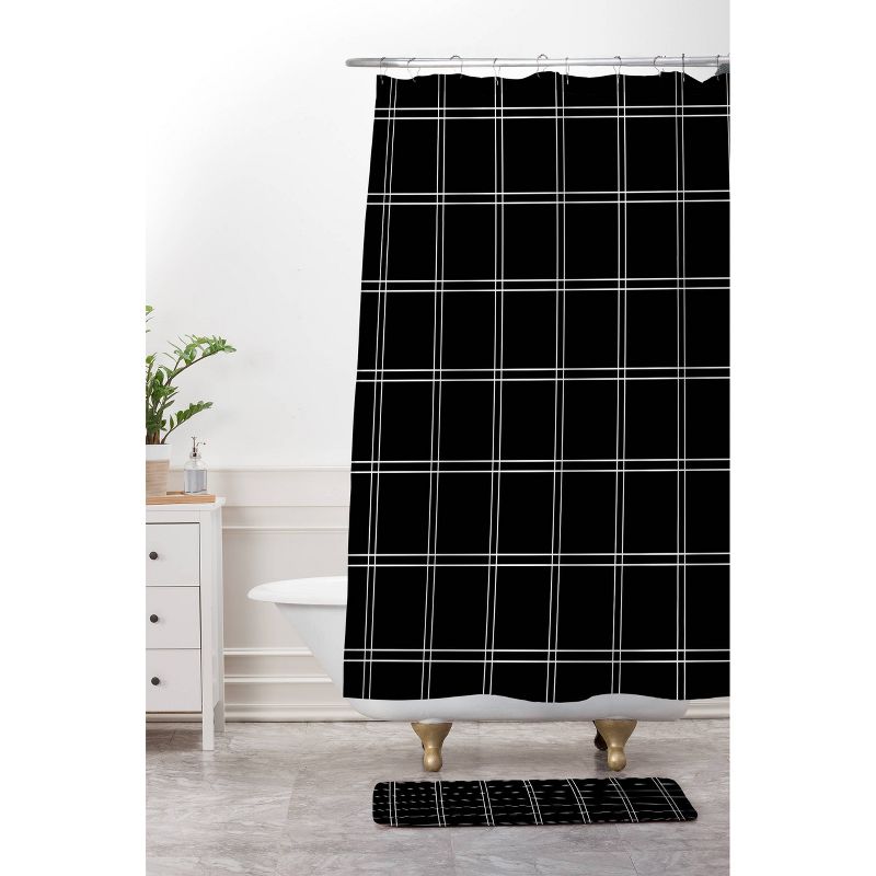 Kelly Haines Minimal Check Shower Curtain Black/White - Deny Designs, 4 of 7