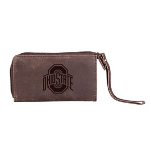 Evergreen NCAA Ohio State Buckeyes Brown Leather Women's Wristlet Wallet Officially Licensed with Gift Box - 1 of 1