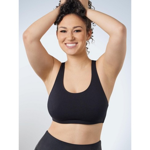 Leading Lady The Serena - Wirefree Sport Full Figure Bra In Black, Size:  46dd/f/g : Target