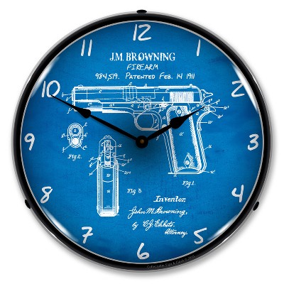 Collectable Sign & Clock | Colt 1911 Patent LED Wall Clock Retro/Vintage, Lighted