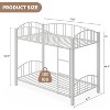 Metal Bunk Bed Twin Over Twin, Heavy Duty Bunkbeds Frame with Arched Guardrail and Safety Ladder, Sturdy Steel Bed ,Space-Saving - 2 of 4