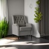 Redde Boo brand new recliner sofa light gray cozy soft living room sofa chair - 4 of 4