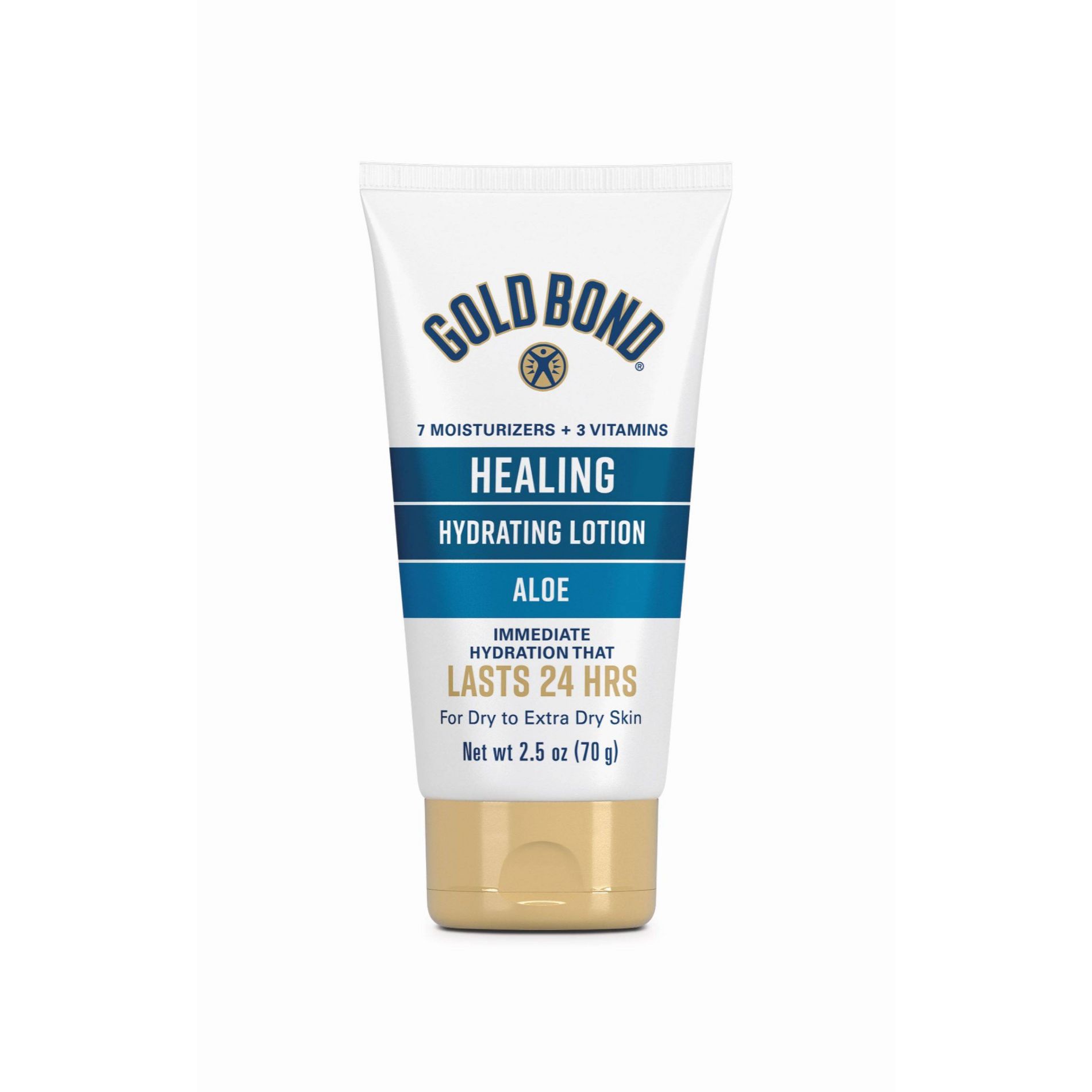 Gold Bond Healing Trial Size Hand & Body Lotion Aloe - 2.5oz: Moisturizing, Hypoallergenic, For Very Dry Skin