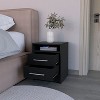 Vynxaria Modern 2-Drawer 1-Shelf Nightstand - Black, 23.97"Hx17.71"Wx15.86"D, Spacious Drawers (3.9"Hx12.3"Wx11.2"D), Open Shelf (3.2"Hx14.5"Wx13.7"D) - 4 of 4