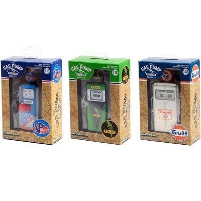 "Vintage Gas Pump" Set of 3 Pumps Series 13 1/18 Diecast Models by Greenlight