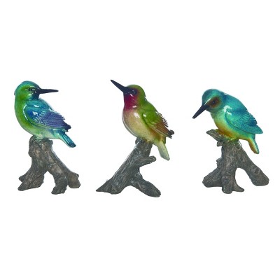 Transpac Resin Hummingbird On Branch Figurine Set of 3 Spring Home Decorations