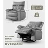 Oversized Rocker Recliner Chair - Manual PU Leather Swivel Chair with Thick Sponge Cushion, Comfort Armrests for Living Room & Bedroom - 2 of 4