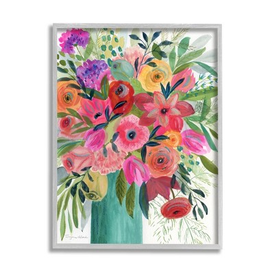 Stupell Industries Bold Red & Pink Mixed Bouquet Framed Giclee Art