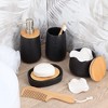 Evideco French Home Goods Elegant Dolomite Soap Dish with Bamboo Tray – Stylish Bathroom Accessory, Versatile Use in Kitchen & Bathroom - 3 of 4