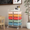 Tangkula 10-Drawer Rolling Storage Cart Tools Scrapbook Paper Organizer on Wheels Macaron - image 2 of 4