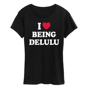 Women's - Instant Message - Love Being Delulu Short Sleeve Graphic T-Shirt - 1 of 4