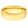 West Coast Jewelry Men's Polished Gold Plated Stainless Steel Domed Band Ring (6mm) - 3 of 4