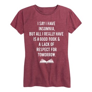 Women's - Instant Message - I Say I Have Insomnia Short Sleeve Graphic T-Shirt - 1 of 4