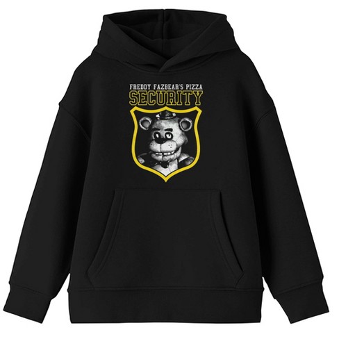 Freddy Fazbear Pizza Security Youth Boys Black Hooded Sweatshirt-xl ...