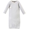 Touched by Nature Baby Girl Organic Cotton Zipper Long-Sleeve Gowns 3pk, Bird Side Zipper - 3 of 4