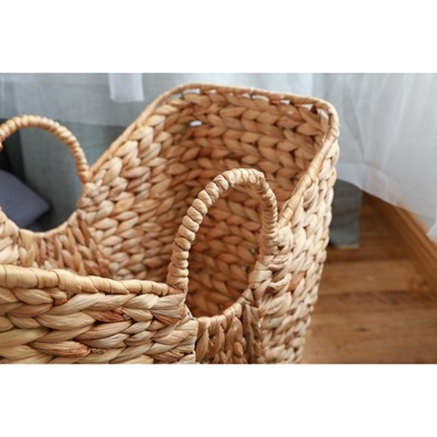 Large Natural Wicker Laundry Basket with Round Handles