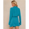 Clearlove Women's Long Sleeve V Neck Mini Wrap Dress Belted Split Business Casual Work Short Shirt Blazer Dres - 4 of 4