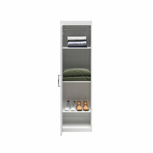 Tall Storage Cabinet with 8 Doors and 4 Shelves, White-ModernLuxe