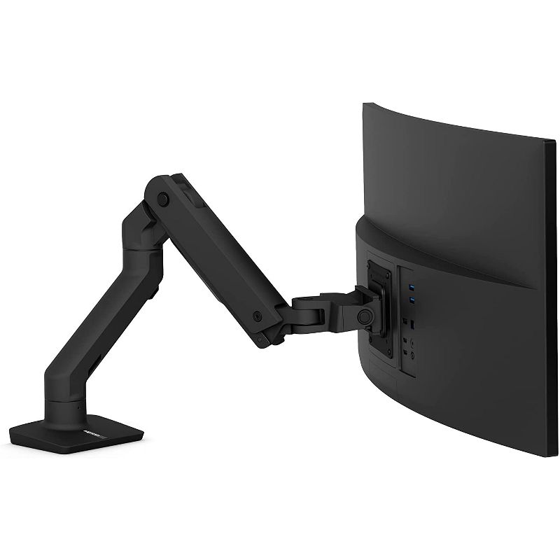 Ergotron HX Single Ultrawide Monitor Arm, VESA Desk Mount for Monitors Up to 49 Inches, 20 to 42 lbs - Black (45-475-224), 1 of 7