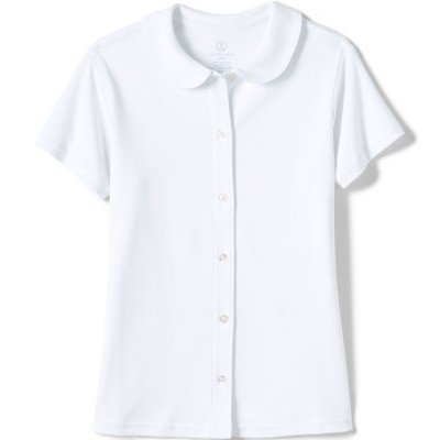 Lands' End School Uniform Kids Short Sleeve Button Front Peter