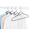 LunaLulinlk Non-Slip Clothes Adult Hangers with Chrome Hook 10 Pack, Black - 2 of 4