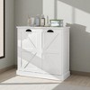 Two-Compartment Tilt-Out Laundry Sorter Cabinet, Freestanding Laundry Hamper with Removable Bags, White Modern Storage Cabinet - 3 of 4