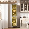 Tall Bathroom Cabinet Storage, Narrow Storage Cabinet with Drawers Doors and Shelves, Adjustable Shelves Cabinet for Bathroom/Kitchen/Living Room - 2 of 4