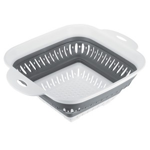 Unique Bargains Draining Pasta Potatoes Square Silicone Collapsible Colander with Handles 1 Pc - 1 of 3