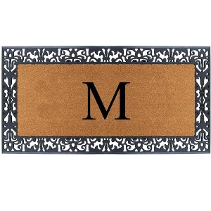 A1HC Natural Coir Monogrammed Outdoor Entrance Door Mat 30X60, Anti-Shed Treated Durable  Doormat - 1 of 4