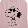 Women's - Peanuts - Cool Joe Keep On Smiling Graphic Racerback Tank - 2 of 4