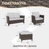 EAGLE PEAK Ocean Vista 5 piece Patio Variated Brown Wicker Conversation Set Swivel Chairs, Loveseat - 3 of 4