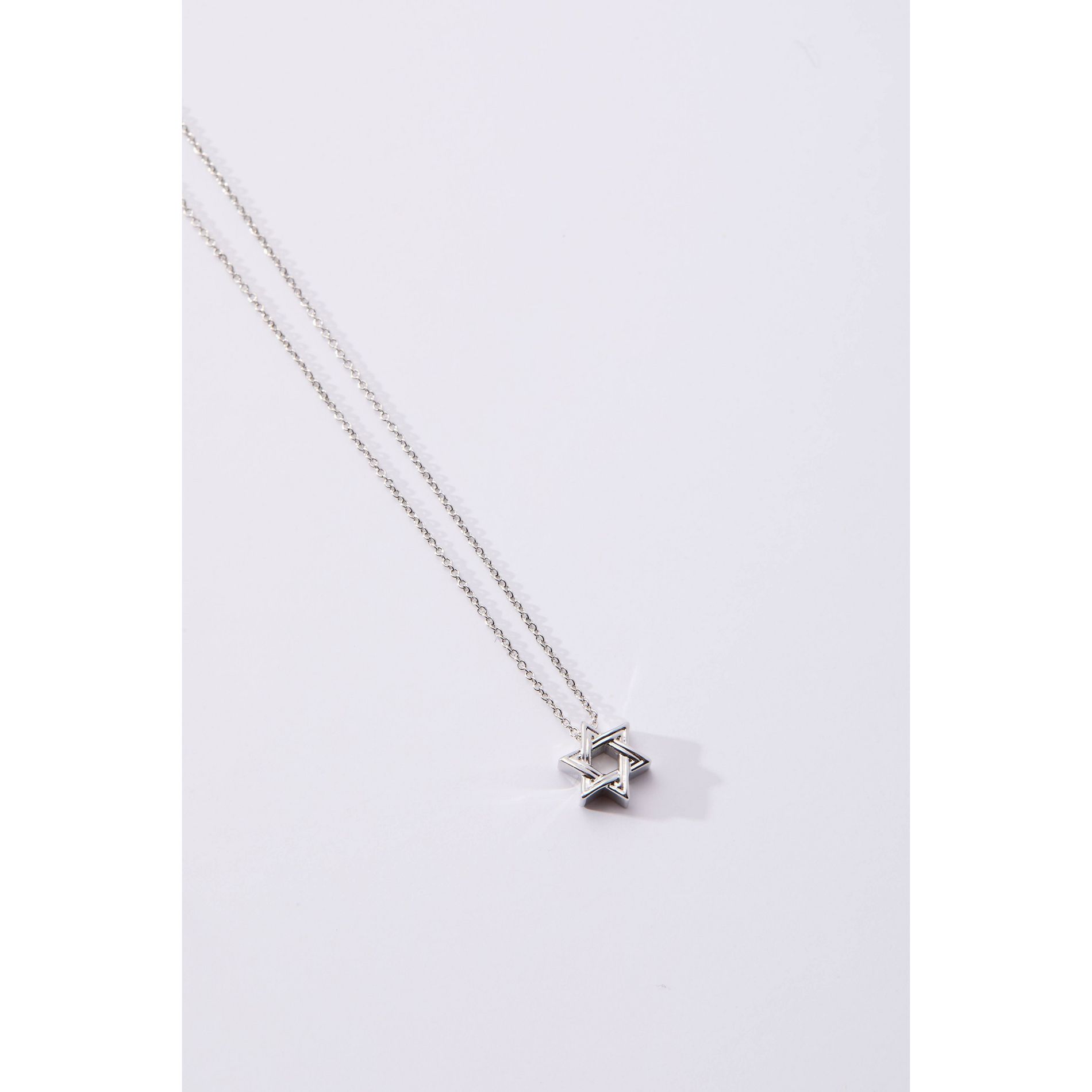 Tiny Tags Silver Plated Star of David Necklace - Silver
